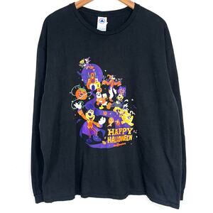 Disney Happy Halloween Mickey Minnie Goofy Pluto Long Sleeve T-Shirt Size 2XL